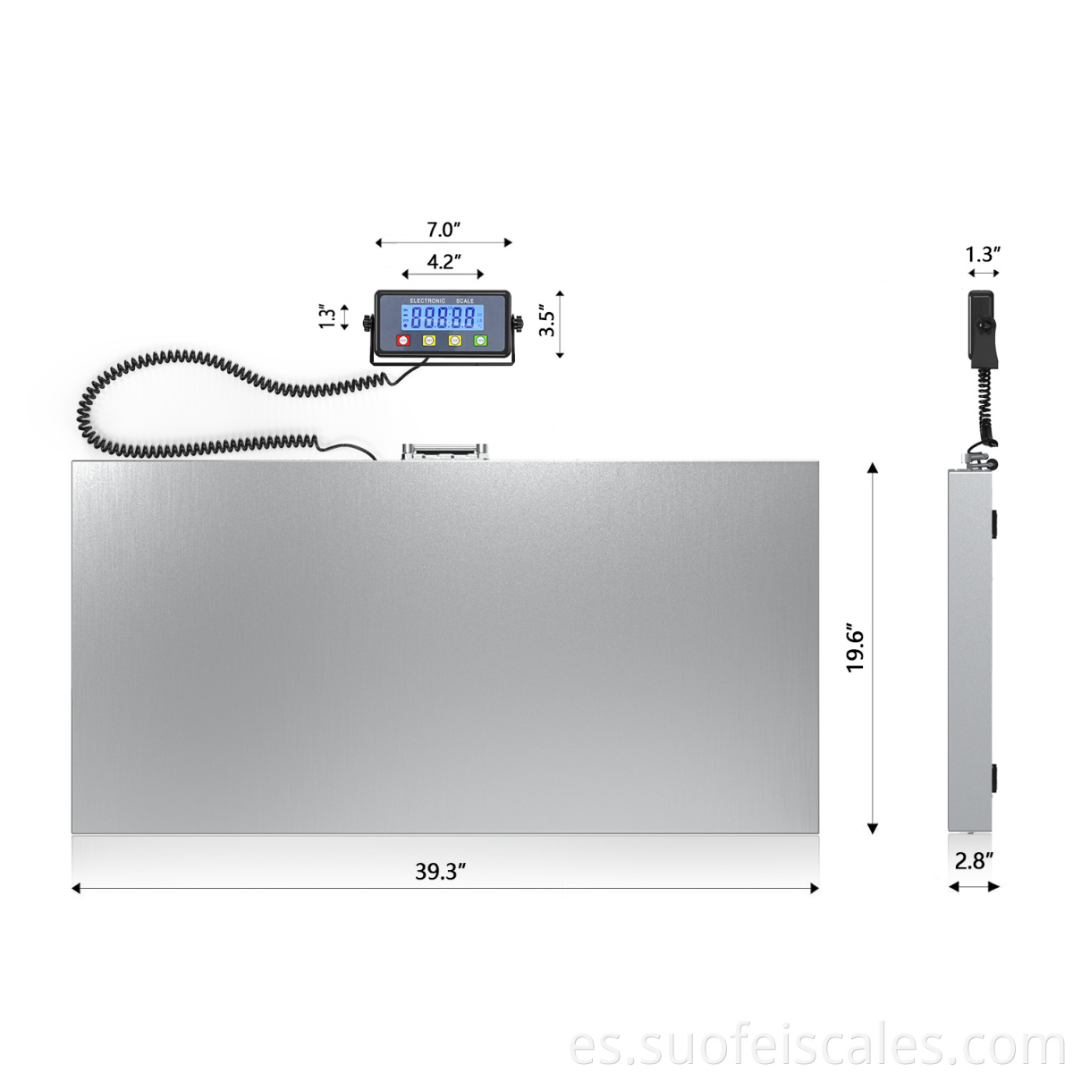 SF-809A Escala de plataforma digital de servicio pesado de 1100 lb con adaptador de potencia para veterinaria de gato de gato de mascota